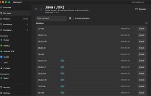 Get any version of the tools you build with, from the publisher.