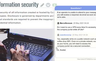 In-Page Chat and Ticket System