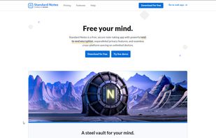 Standard Notes homepage.