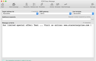 Write a text messaging (includes ability to send custom text messages as well).