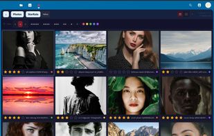 Grid view with ratings