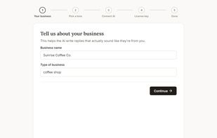 Enter your business information