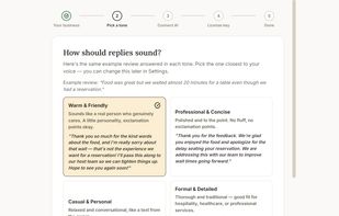 Select your preferred response tone