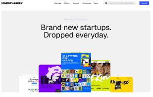 Homepage screenshot of Startup Heroes
