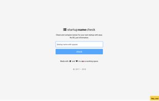 Startup name check screenshot 2