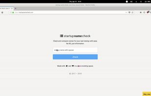 Startup name check screenshot 1