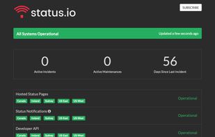 Status.io Status Page Example (Dark Mode)