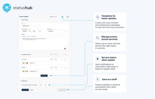 Publish incidents and maintenance events to your status page with StatusHub