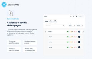 Connected Hubs feature (audience-specific status pages)