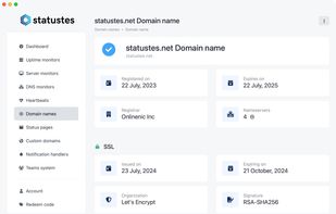 Domain and SSL monitoring