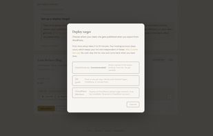 Deploy target modal