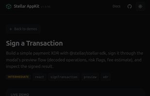 Stellar appkit - review transaction