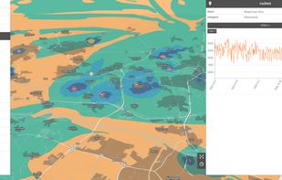 Maps and timeseries in a single online dashboard