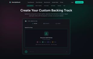 Upload interface - drag and drop audio files to get started