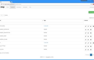 Keyword (test fragment) management view with filters and search capability.