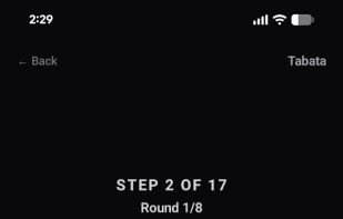 Timer page - during workout