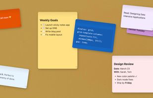 Free-form notes in different colors