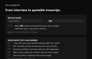 Replace names with pseudonyms and export Word files with line numbers