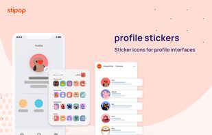 Sticker icons for profile interfaces.
