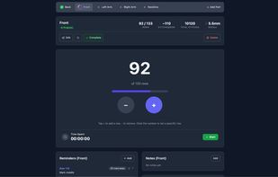 Track every project with a built-in row counter.
