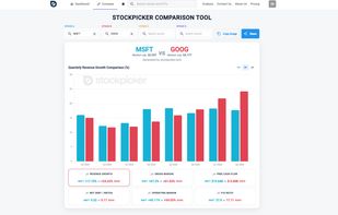 Stockpicker Comparison Tool provides chart comparison and a snapshot for different fundamental metrics