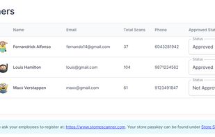 Approve your employees to scan your loyalty cards. This step insures authentic scans and makes your loyalty program secure.