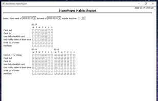 Habit tracking report
