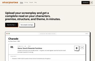 StoryNotes.app homepage