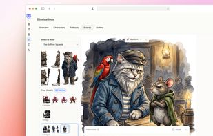 Create beautiful illustrations with characters from your book. Change the style whenever you want.