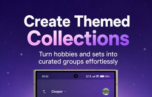Group items into themed collections like books, LEGO sets, or vinyls.