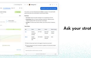 Built-in insights and a native Rovo agent

At-risk, off-track, stale and past-deadline items flagged automatically — team bottlenecks and overloaded owners too. Ask the bundled Rovo agent about your OKRs in plain English.
