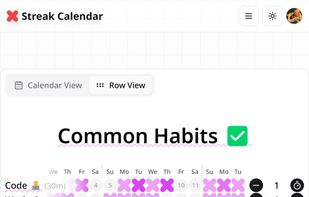 Mobile Calendar Row View