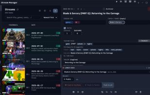 The detail sidebar where you can see and edit all the details of your stream
