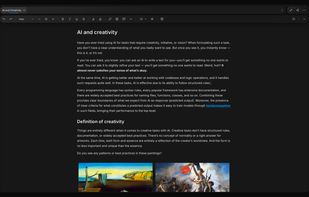 The editor on its own: a clean page, no assistant open