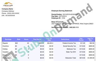 Template 8. This template is available while generating the paystub. This template is free.
