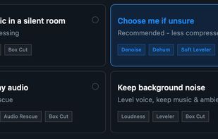 Studioeditor.io audio enhancement presets
