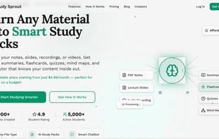 “Instantly convert notes, slides, recordings, and videos into smart study packs — complete with summaries, quizzes, flashcards, and mind maps.”