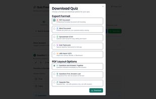 LMS integration: QTI / Anki / DOCX / CSV / PDF