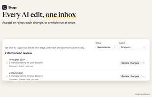 Accept or reject each change, or a whole run at once, from one inbox.