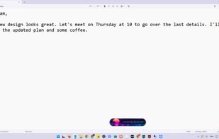 Dictating into a document with the Sunset Palms style