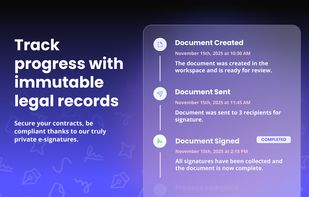Track progress of signatures and get audit record proofs