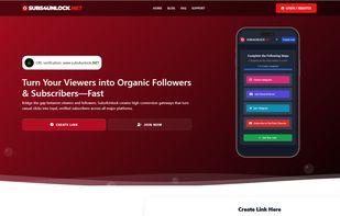 Official Landing Page of Subs4Unlock.net showing the professional interface and URL verification system.