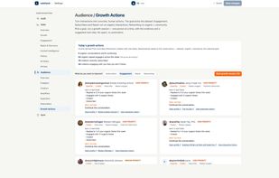 Growth actions — one person at a time, with the evidence behind why they matter and a suggested next step. No spam, no automation.