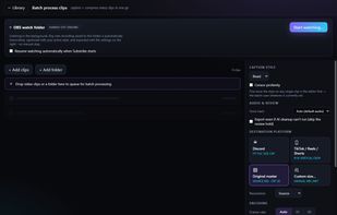 Batch mode: watch your replay folder and every new clip is captioned automatically as you save it.