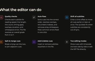 Subtitling.net SRT Editor Features