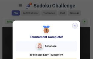 Sudoku Challenge - Result fo a tournament
