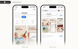 Screenshots preview: see how your set looks on an App Store product page and in search results.