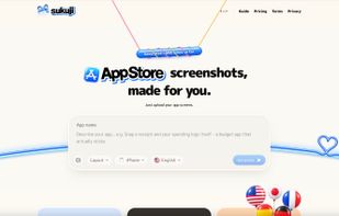 Prompt form: upload your app screens, add a short description, pick a device and language, and generate.