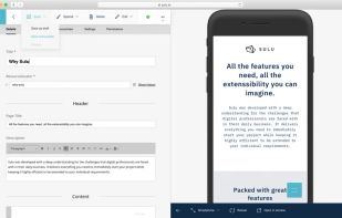 Full Content Life Cycle
Create, edit, and publish content all within an intuitive, simple-to-use admin backend.