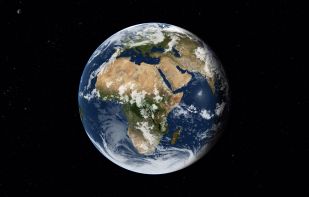 Earth in daylight, view over Africa and Europe